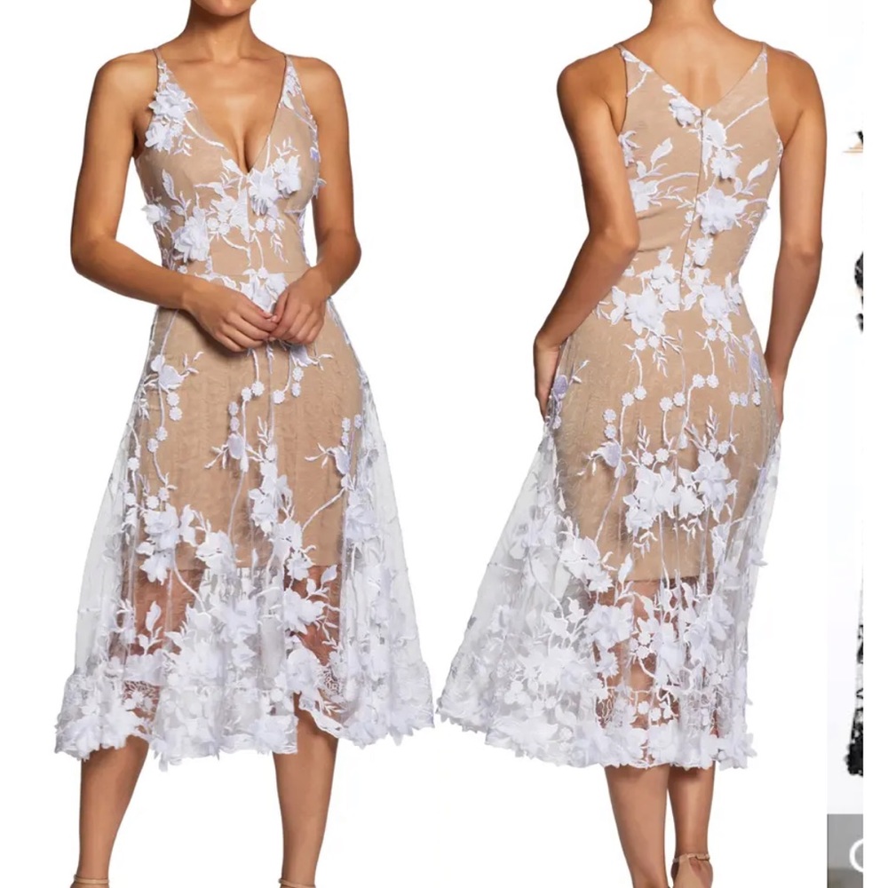 Dress the Population White Floral Dress